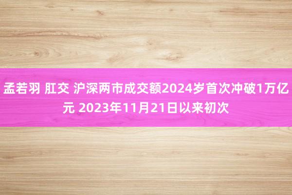 孟若羽 肛交 沪深两市成交额2024岁首次冲破1万亿元 2023年11月21日以来初次