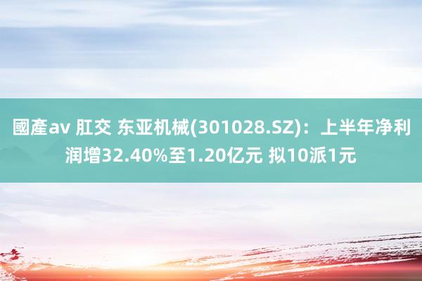 國產av 肛交 东亚机械(301028.SZ)：上半年净利润增32.40%至1.20亿元 拟10派1元